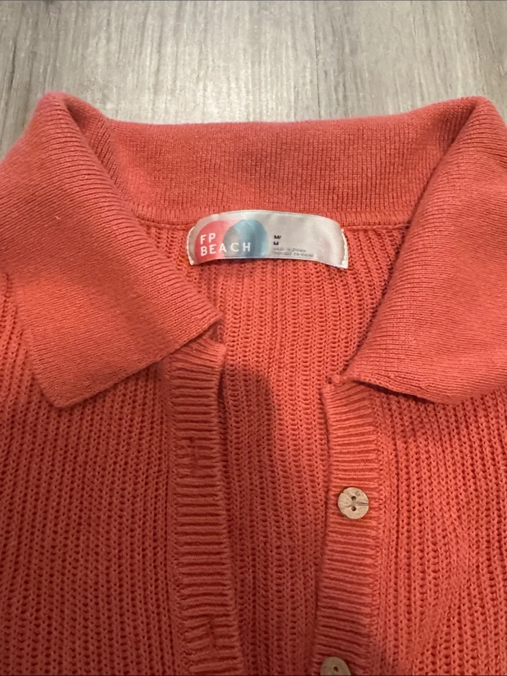 Free People Ribbed Collared Romper in Burnt Orange